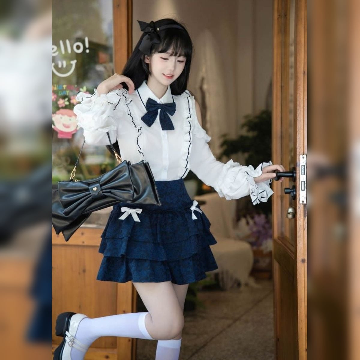 お嬢様風オープンショルダーフリルセットアップ：スカート | Maiden's Rêve