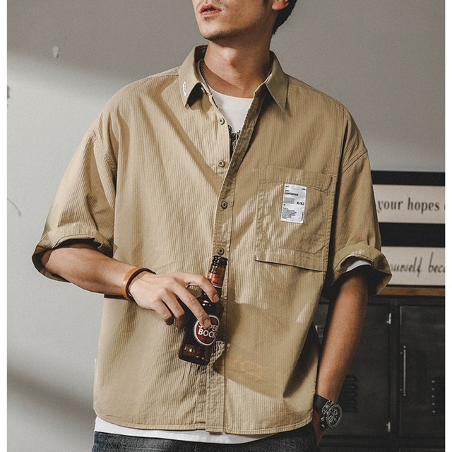 front pocket short sleeve shirt A0634