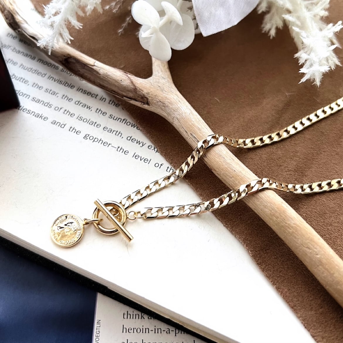 Coin Chain Necklace 【GOLD】 | Akto