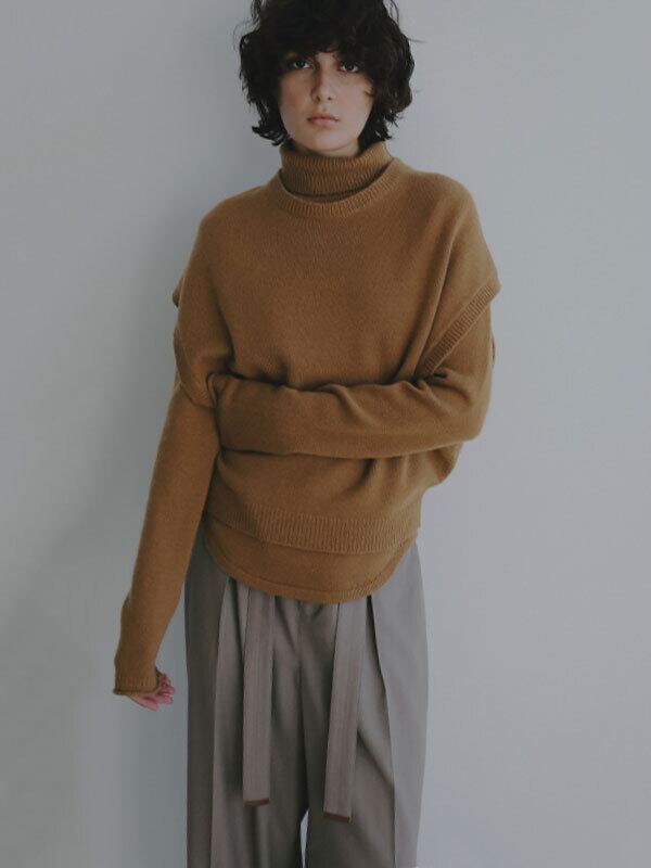 ETRE TOKYO(エトレトウキョウ) ウールカシミヤスリーブレスニットプル