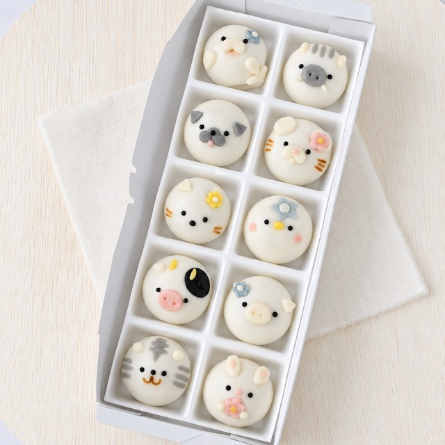 【選べる】まんまる動物まんじゅう10個入