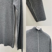 パイピングラインウール混リブknit/グレー