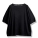 Cut Off Boat Neck Big T-shirts　Black
