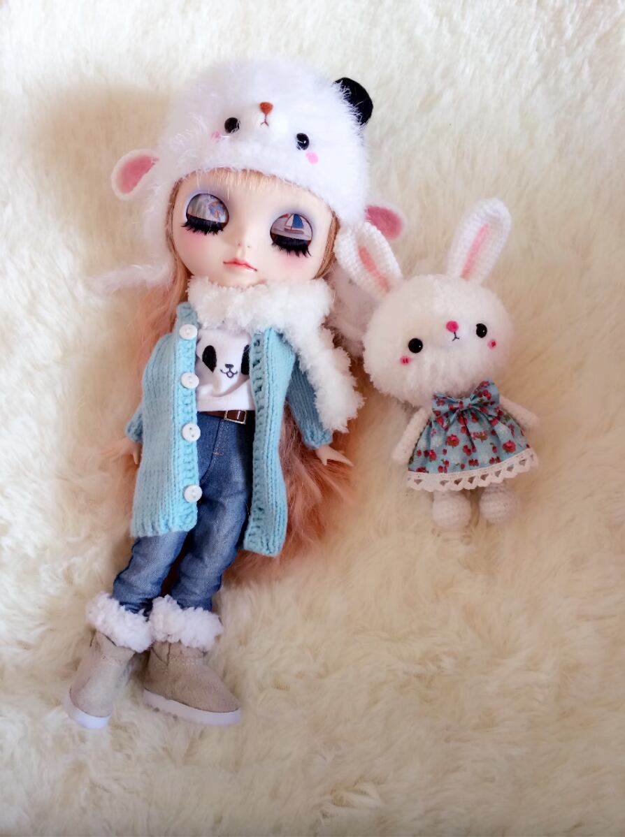 22センチドール アウトフィット ブライスにぴったり 羊 帽子