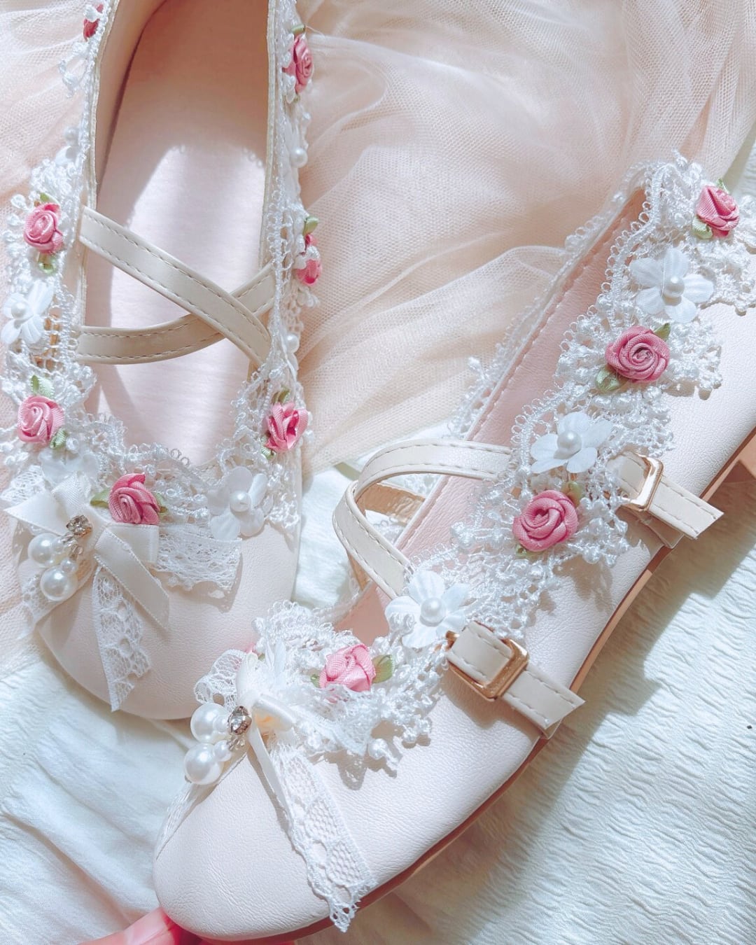 Rose Ribbon Vow|恋を結ぶ小薔薇レースメリージェーン♥B67