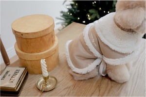 即納【near by us】シアリングポンチョ ベージュ