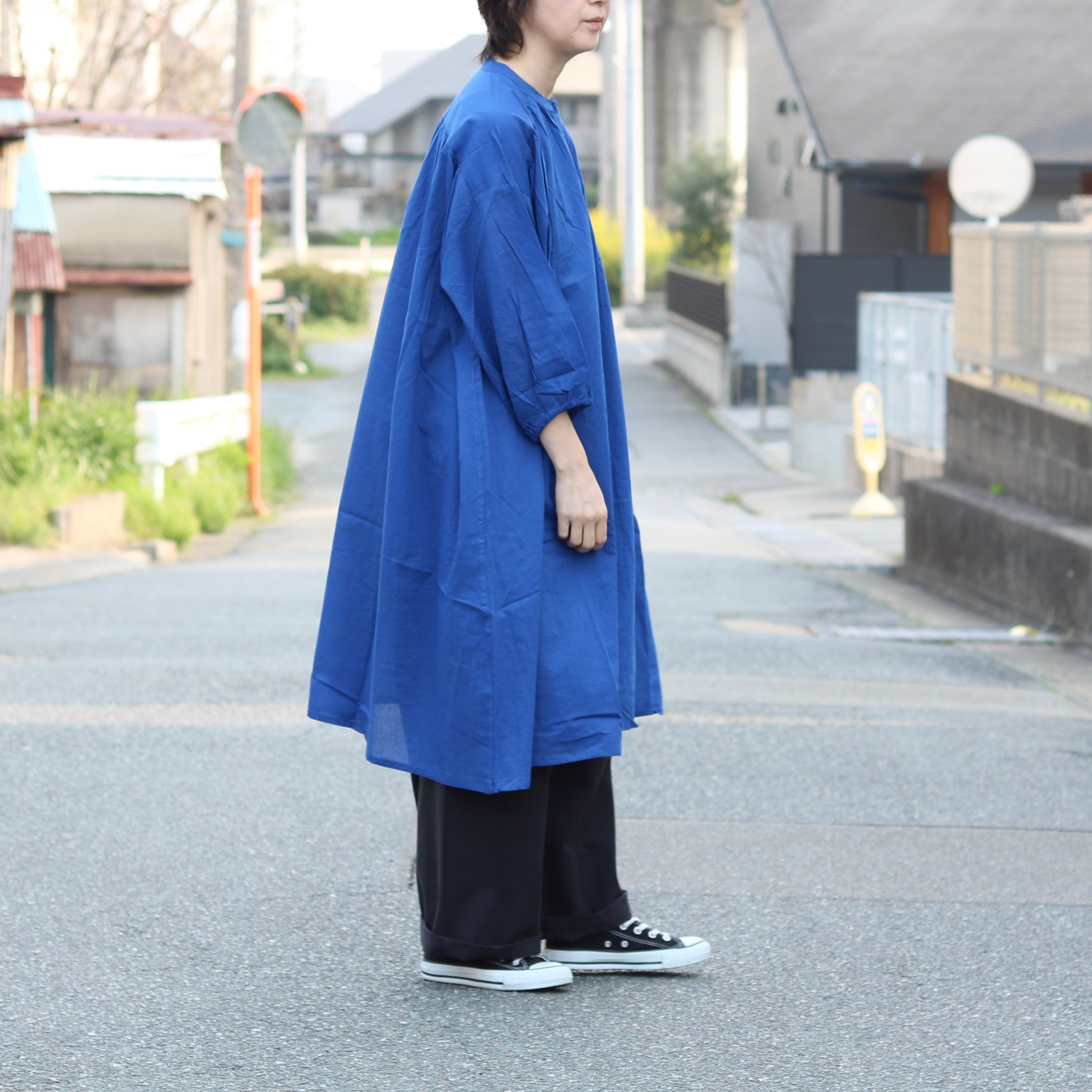 スリークォータースリーブ ギャザーワンピース | Zakka so-la