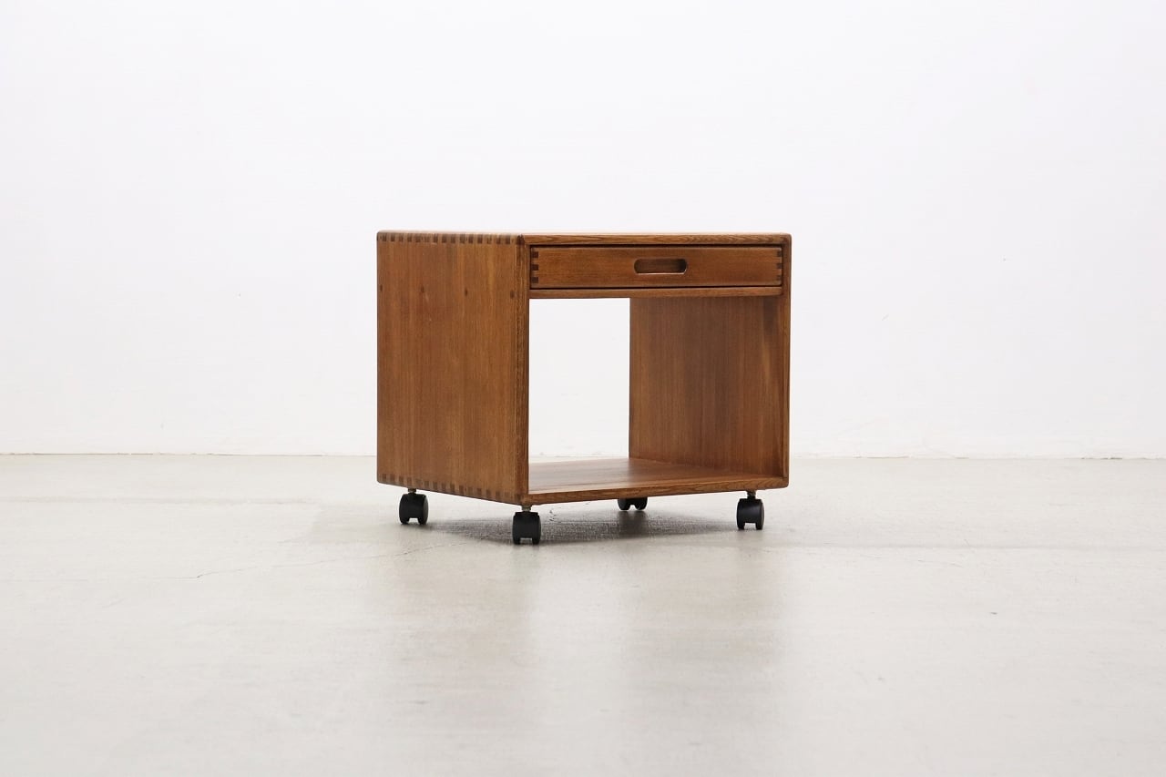 沼津店】オーク無垢材 シェルフ サイドテーブル ワゴン ボックス