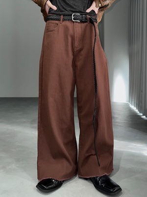wide denim / brown