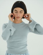 CLANE EMBELLISHED FRILL SLEEVE KNIT TOPS