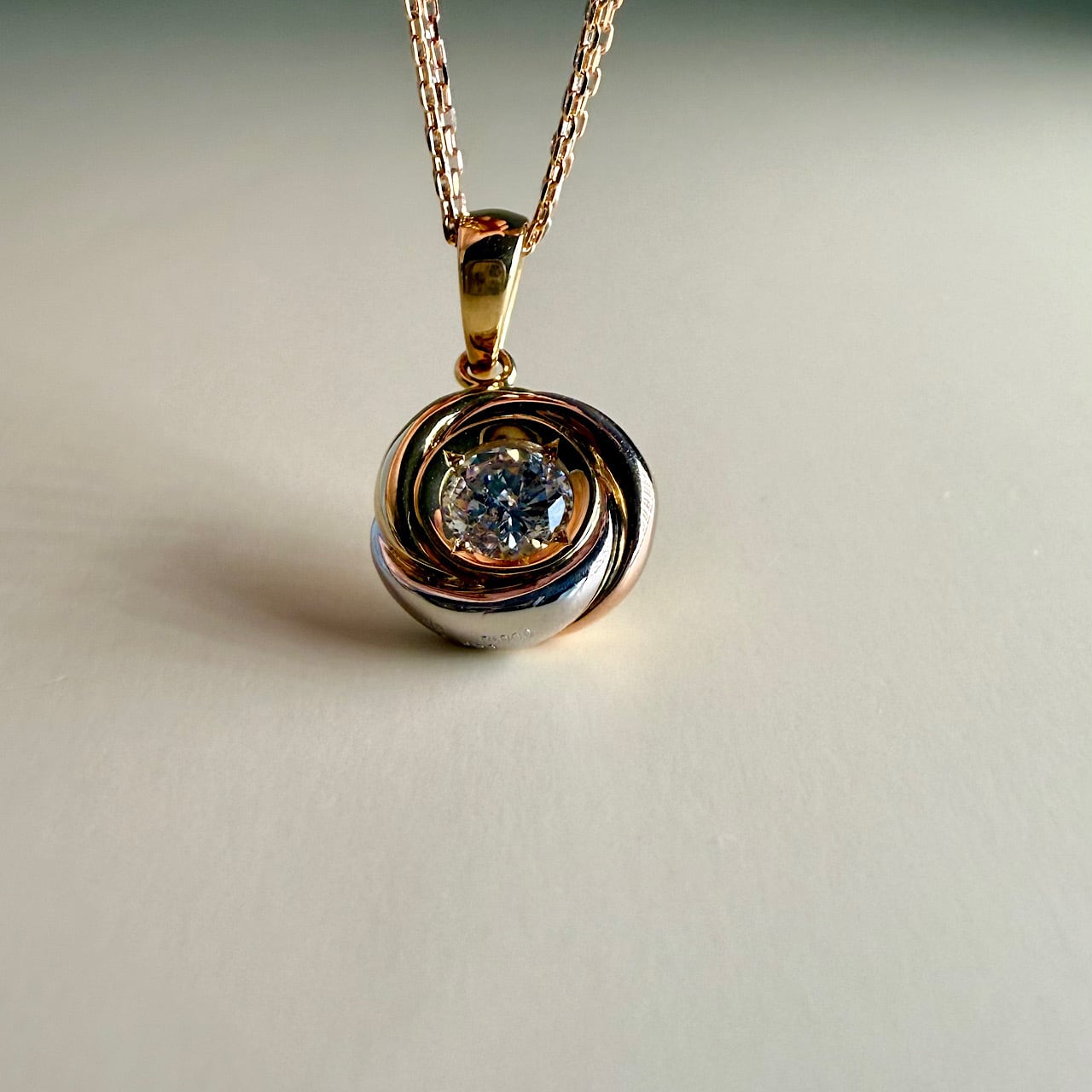 ダイヤモンド 3カラー ペンダント 0.527ct K18YG/PG/PT チェカ 鑑別
