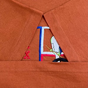 【AAA】メキシコ製 Tシャツ TEXAS 刺繍ロゴ 鳥 キャメル ライトブラウン LARGE アルスタイル US古着