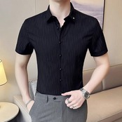 thin striped shirt tops　00121