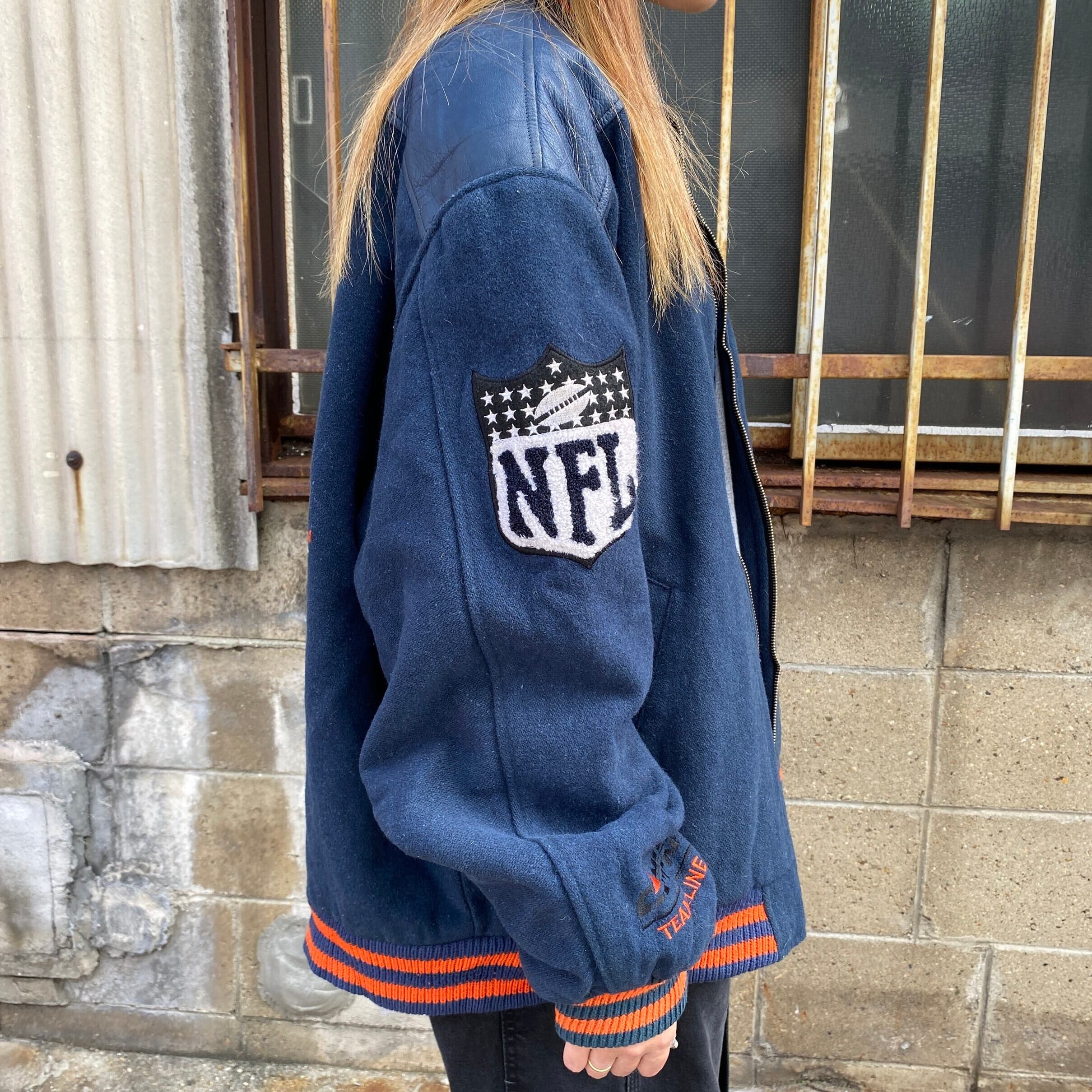 ビッグサイズ NFL シカゴ・ベアーズ 80年代 レザー切替 ウール  