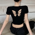 back cutout cropped tops / l0596