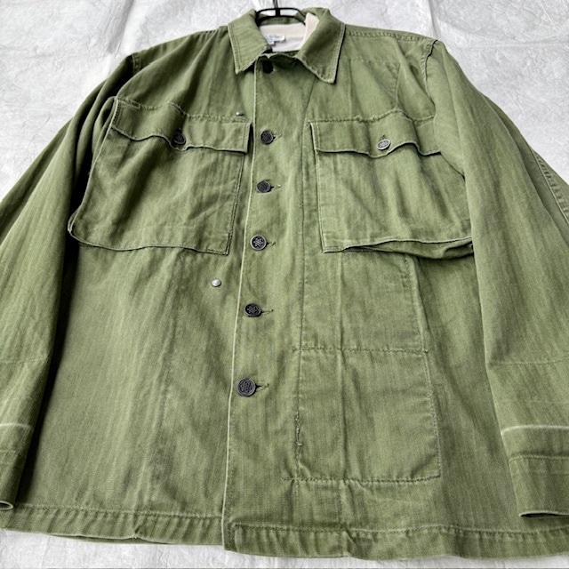 US Army M-43 HBT Jacket 34R 40s 袖ダメージあり 画像5