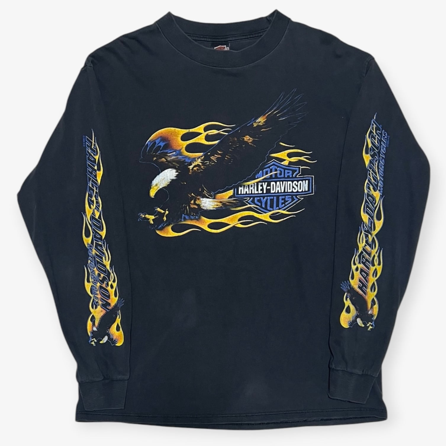 メンズ 【両A面】90s Harley-Davidson イーグルフレイムTシャツ