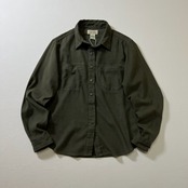 90s ST.JOHN’SBAY　フェイクスウェード　長袖シャツ　セントジョンズベイ　オリーブグリーン　レディース　M 古着