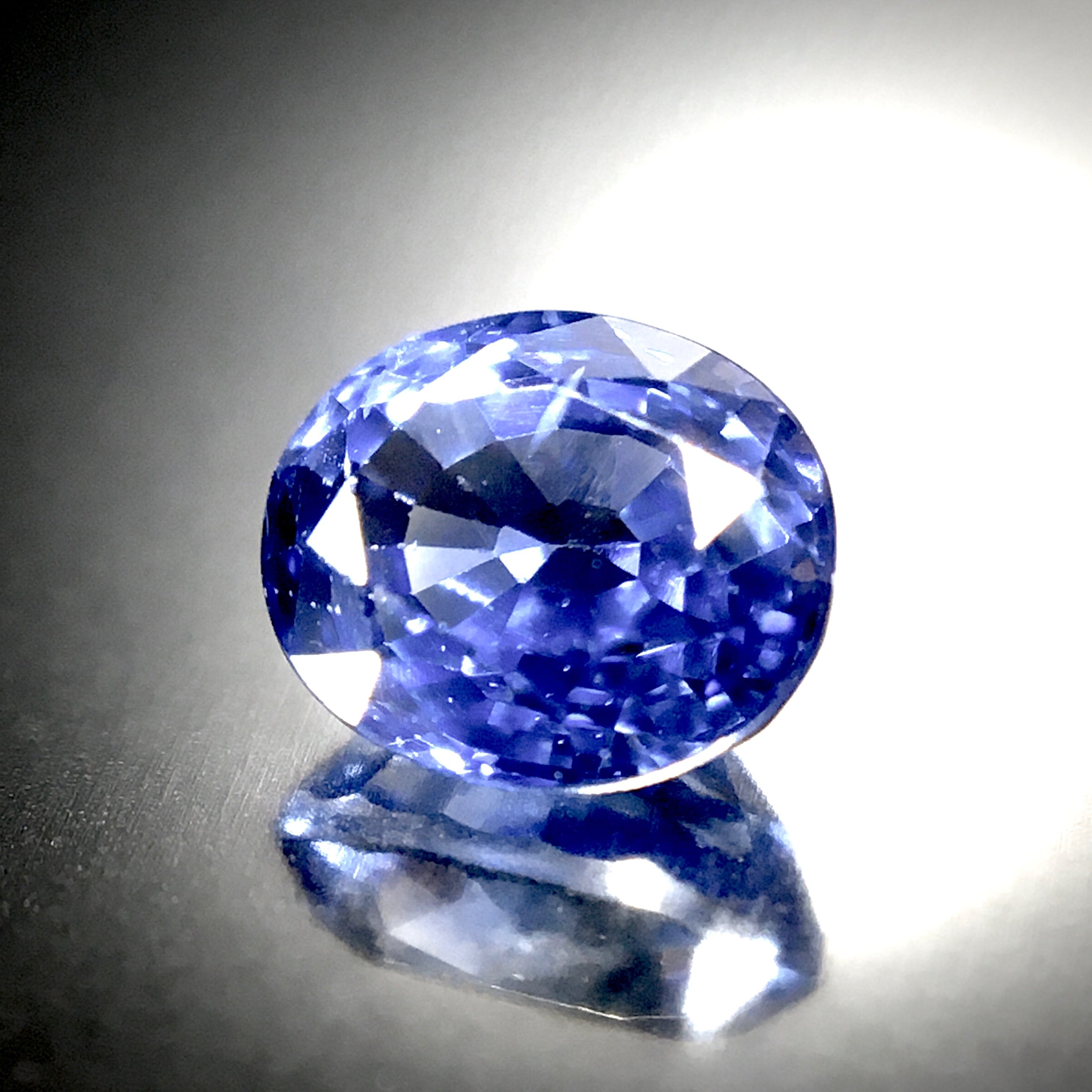 青い月 陽炎 : 非加熱セイロン ブルーサファイア大粒3.07ct GIA付属 