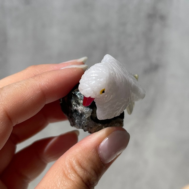 【鳥 on アメジストジオード】③《クリアクォーツ×アゲート》鉱物 天然石 パワーストーン インテリア 置石