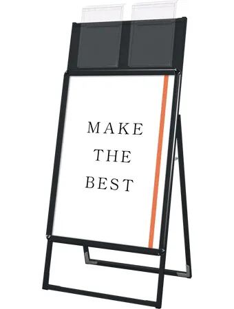 ポスターグリップスタンド看板カタログケース付(屋外用) A1片面ブラック