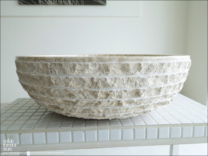 天然大理石 洗面ボウル IV45cm08 ウォッシュボウル 手洗い鉢 手洗器 洗面器 手洗いボウル 洗面用品 マーブル Φ45 × H15cm