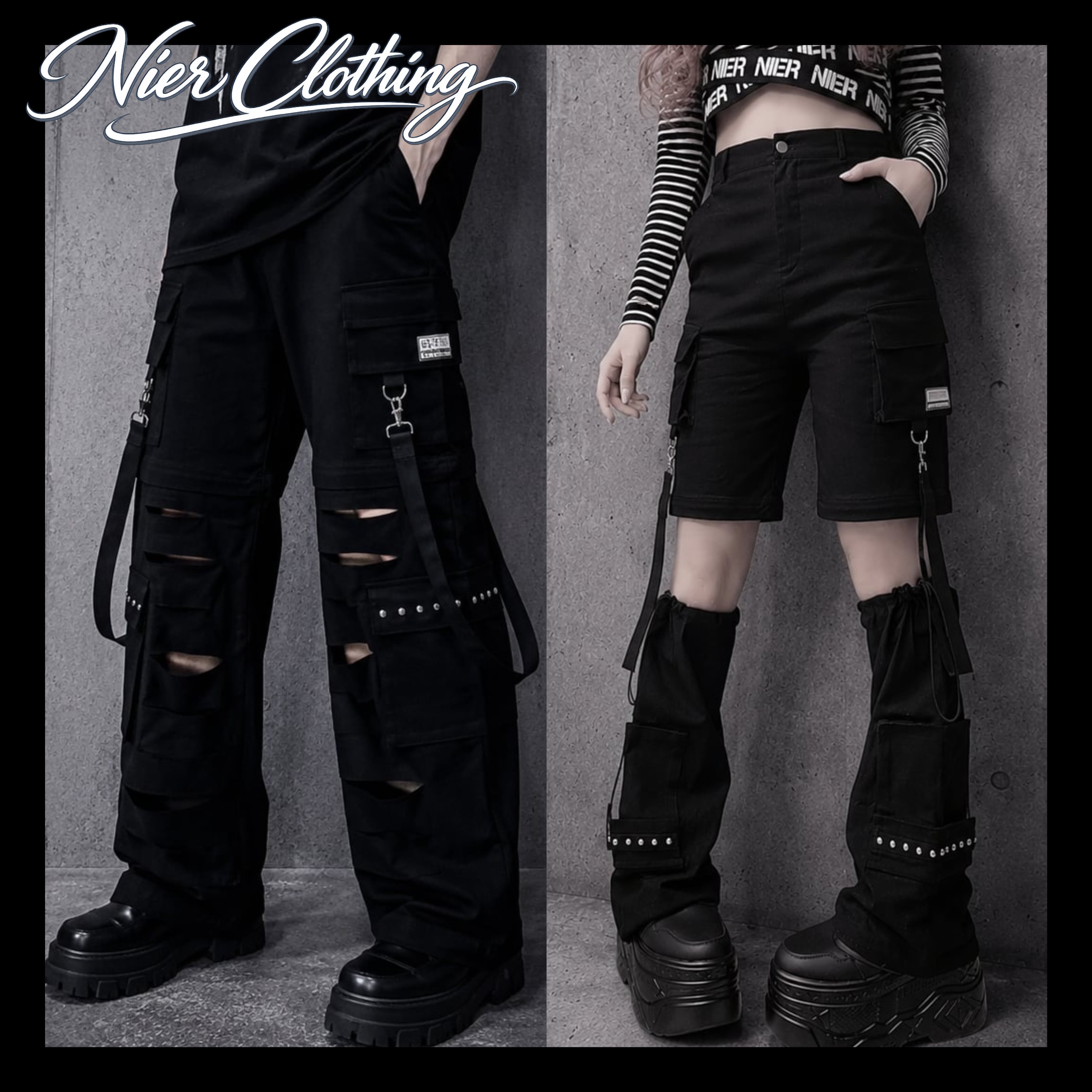 NIER ブラックワークパンツ　新品 Cargo pants | NIER CLOTHING