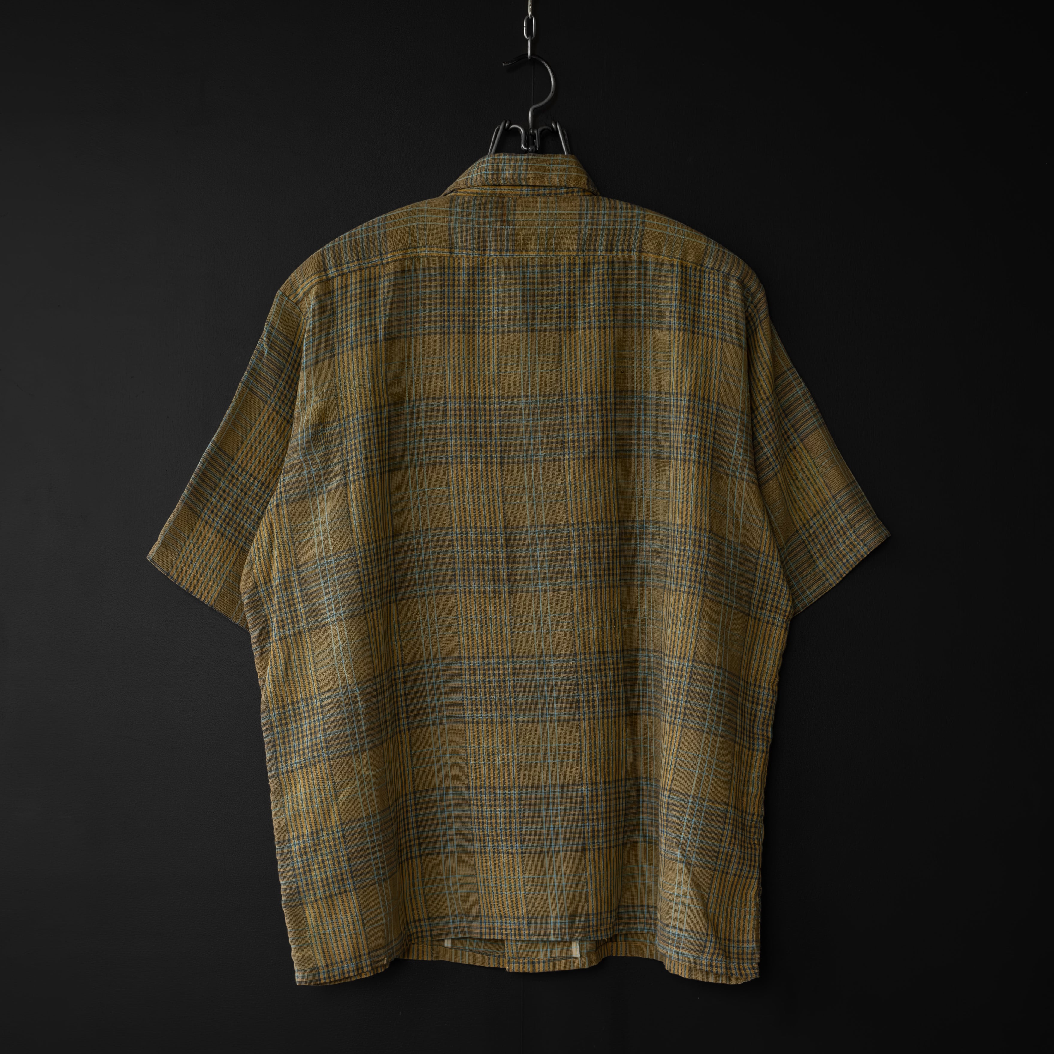 【60'S Vintage・TOWN CRAFT 】CHECK SHIRT used- 【TOWNCRAFT】 60s s/s open collar check shirt | dros dro
