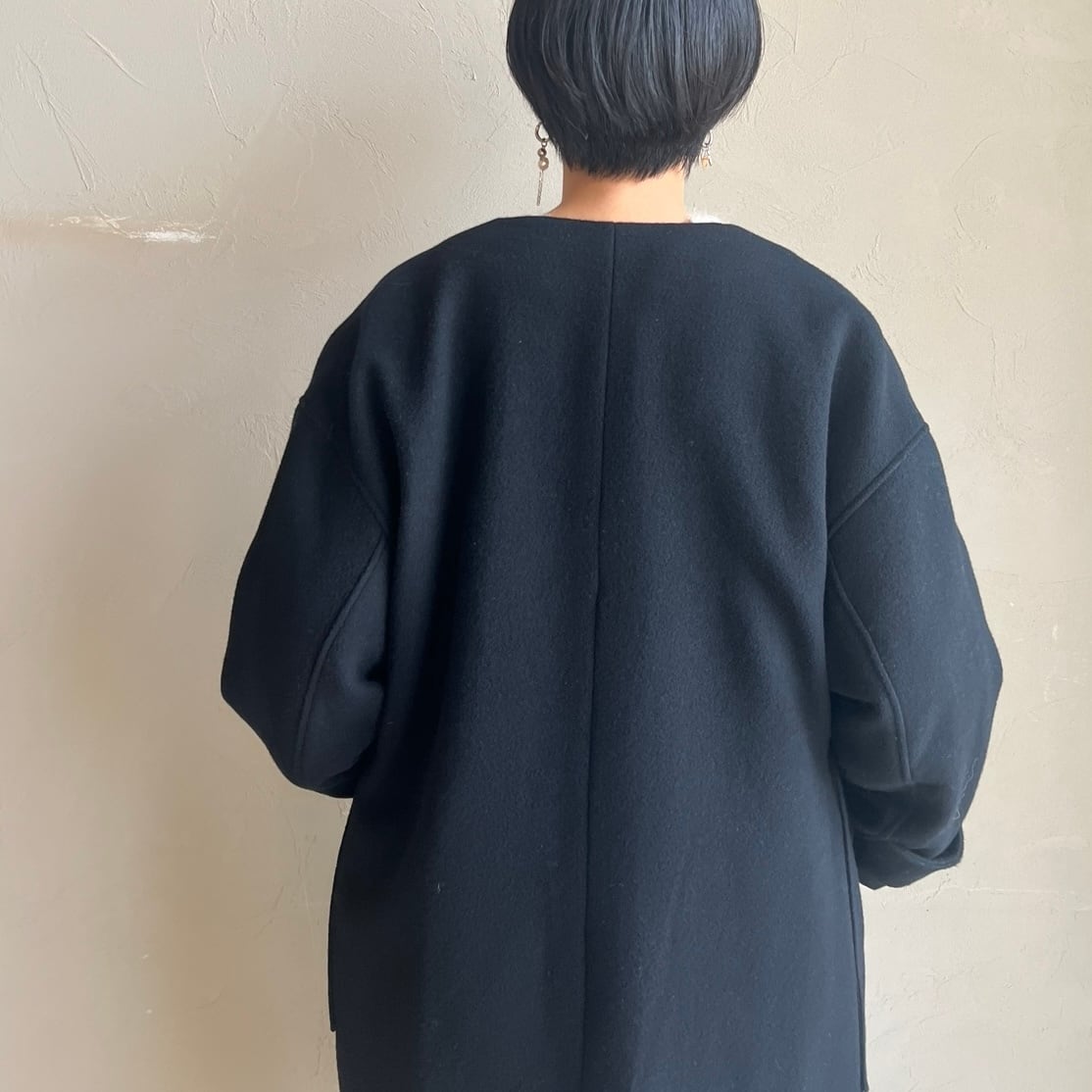 現行♡pas de calais レトロパイルインレーコート ノーカラー ウール CYNICAL】ノーカラーウールコート | valance 福井｜レディース