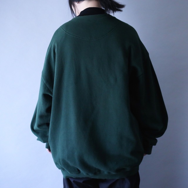 "刺繍" 4-animal design over silhouette sweatshirt