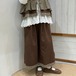 2色/裾小花柄ワイドパンツ ・12576