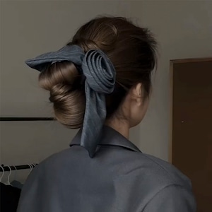 Rose motif ribbon scrunchie 2litr06210