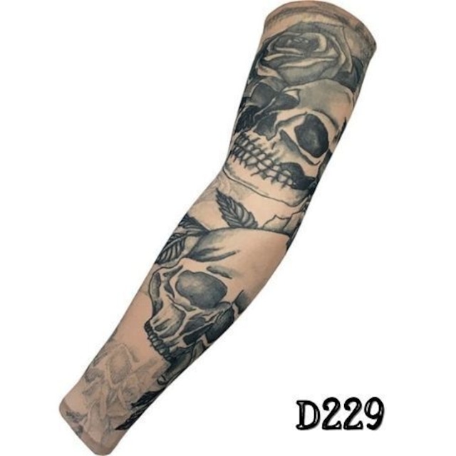 タトゥー アームカバー タトゥーアームカバー おしゃれ Uv 日よけ 日焼け防止 涼しい 冷感 紫外線 カット 腕 日焼けカバー ロング丈 サポーター Tattoo 刺青 入れ墨 洋柄 デザイン 龍 スカル リアル 春夏 春 夏 ボディピアス専門店resin Box