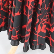 社交ダンス 衣装 スタンダード スカート レッスンウェア Create-Sun クリエイトサン 黒 レッド系 ブラック系 赤 練習着 バイカラー ダンスウェア フレアスカート ポリエステル ストレッチ ウエストゴム おしゃれ 着心地良い 練習用 しなやか スタイリッシュ パフォーマンス コスチューム レディース スカート丈 84cm Mサイズ ブラックレッド ダンスレッスン 衣装選び イベント 講習会 スタンダード競技