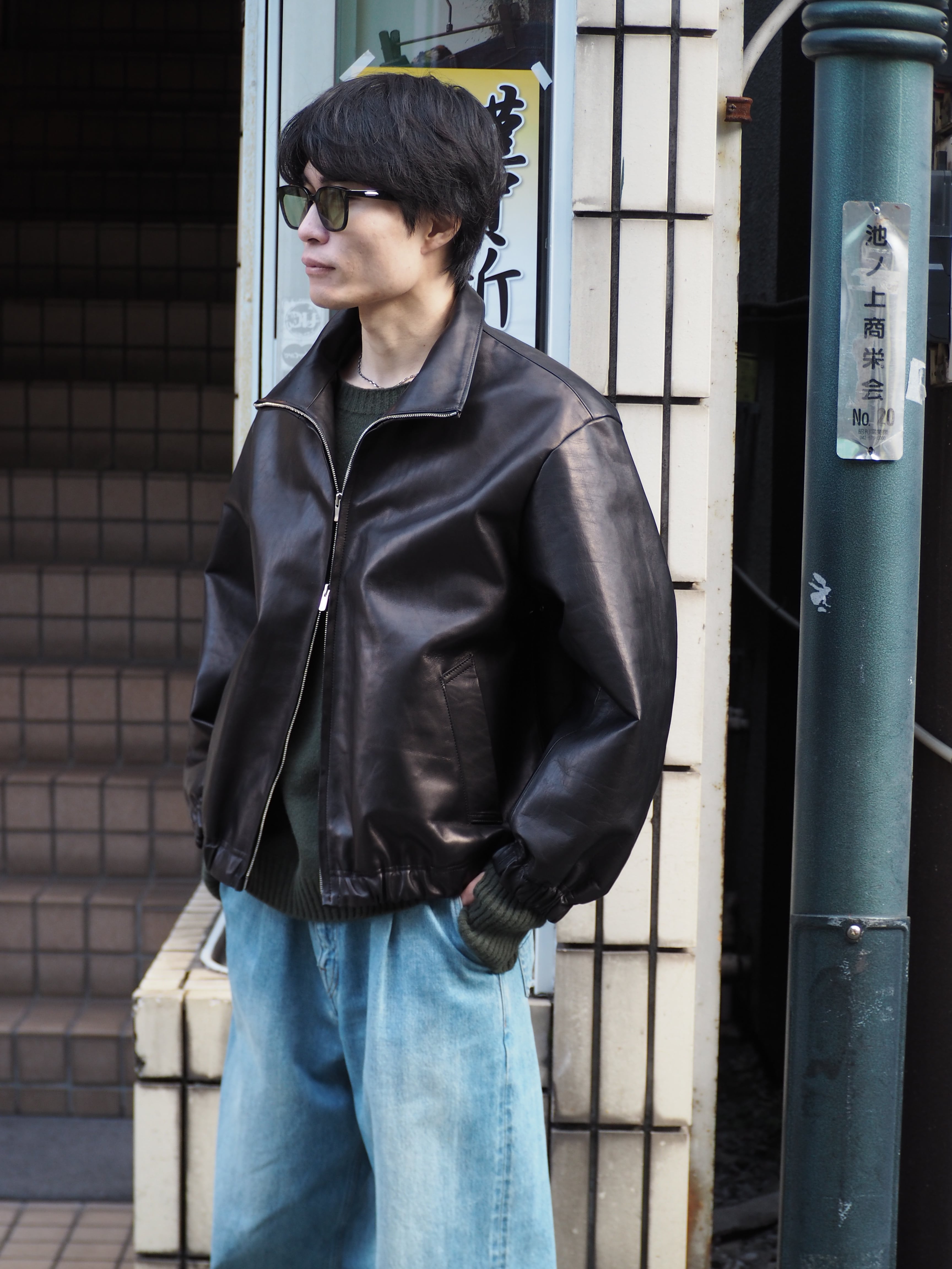 superNova. Leather track jacket - Horsehide / Black | novastore