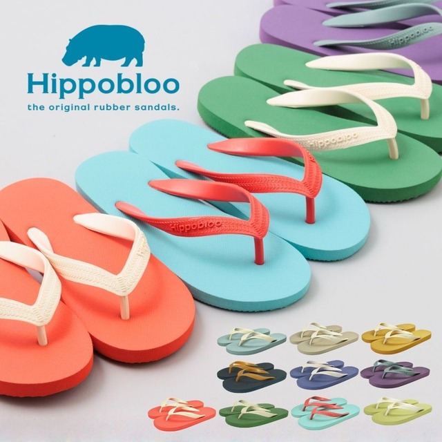 ビーチサンダル ヒッポブルー Hippobloo レディース メンズ キッズ 男女兼用 ユニセックス 歩きやすい 履きやすい 痛くない サンダル ビーサン おしゃれ 可愛い 22-29.5cm ペア カラフル マルチカラー 天然ゴム 人気  海 プール 夏 アウトドア Original Hi001