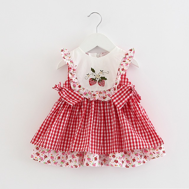 ギンガムチェックの木苺ワンピース