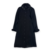 インナー付き A/T アツロウタヤマ 襟、袖 ファー シースルー ロングワンピース /ブラック系 レディース モード