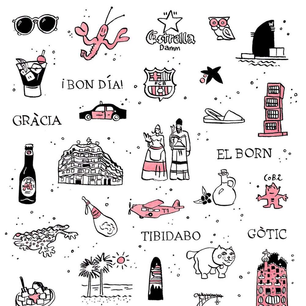 バルセロナ ALL OVER ポスター A4サイズ スペイン | スペイン