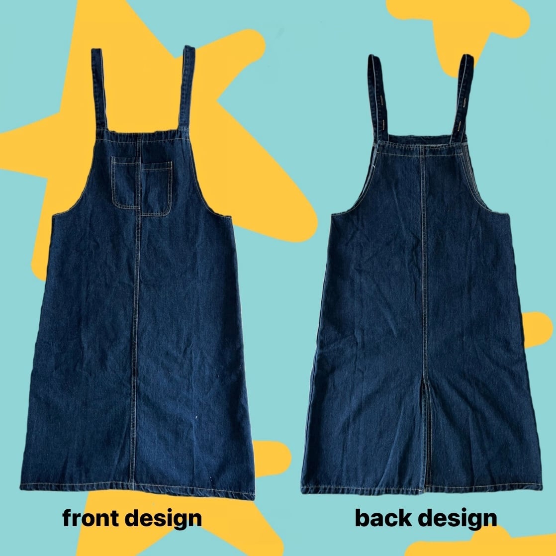 バックスリットデニムサロペットワンピース_LN02287