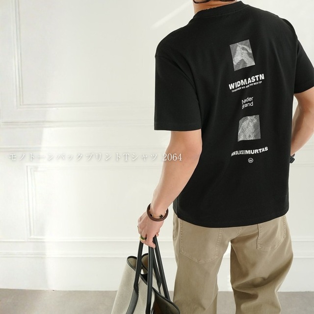 モノトーンバックプリントTシャツ 2064