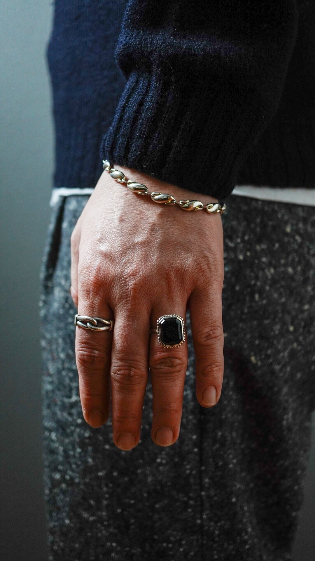USED】TIFFANY&Co. ティファニー ブラック オニキス デイジー リング 