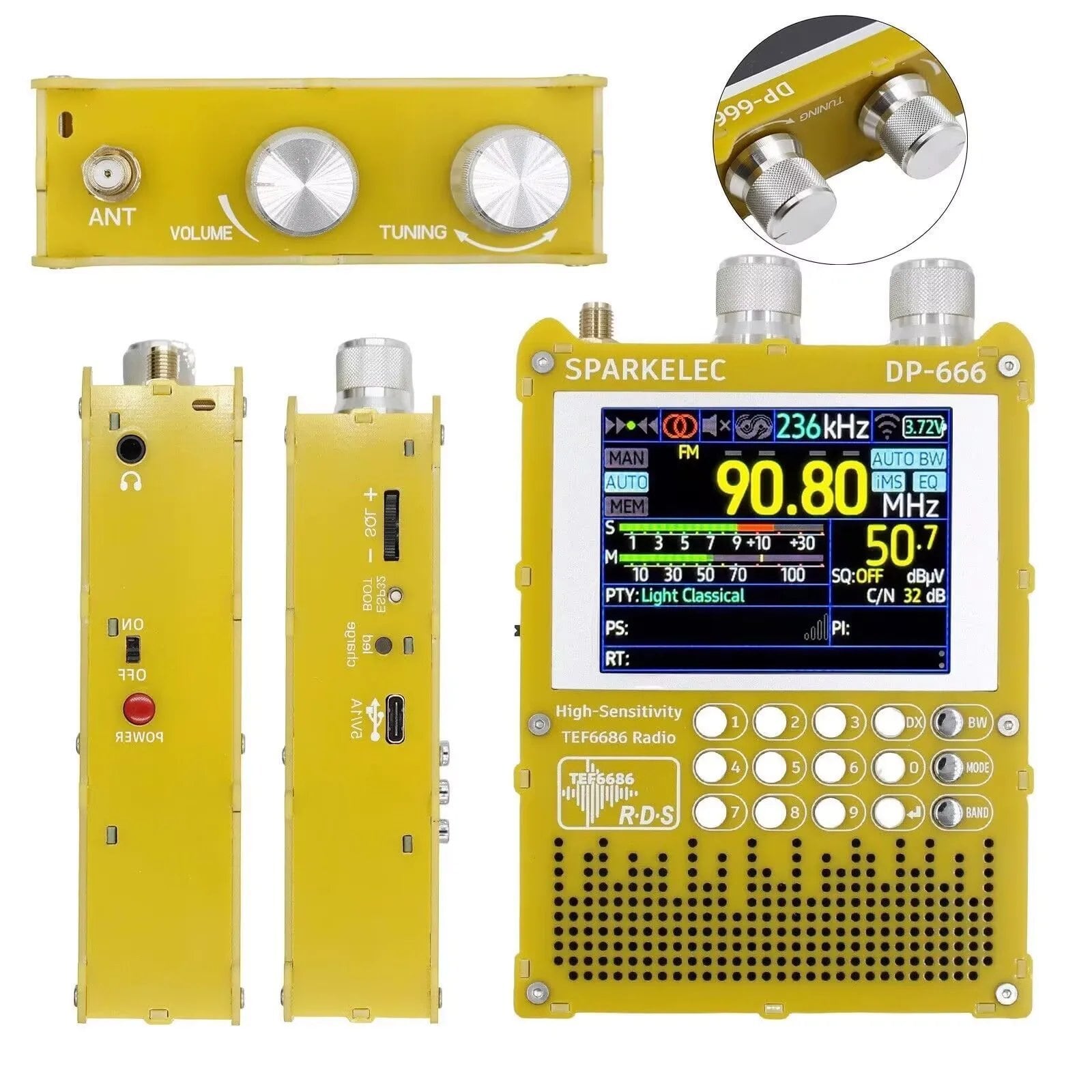 新しい DP 666 TEF6686 ラジオ 高感度 フルバンド FM AM LW MW SW 短波