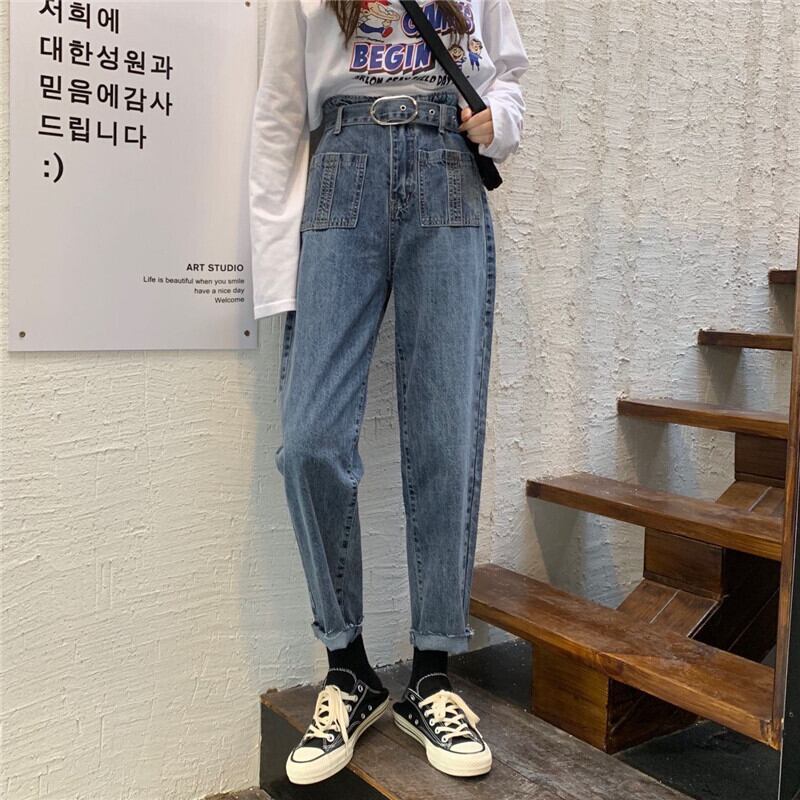 ベルト ハイウェストウェストスリムジーンズ ハーネス 1号婦人88272689357