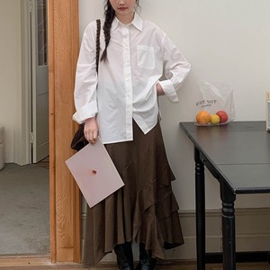 back-embroidered long-sleeve shirt　J00461