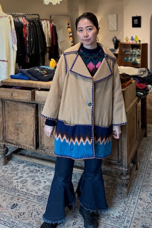 MISSONI カットワークウールコート