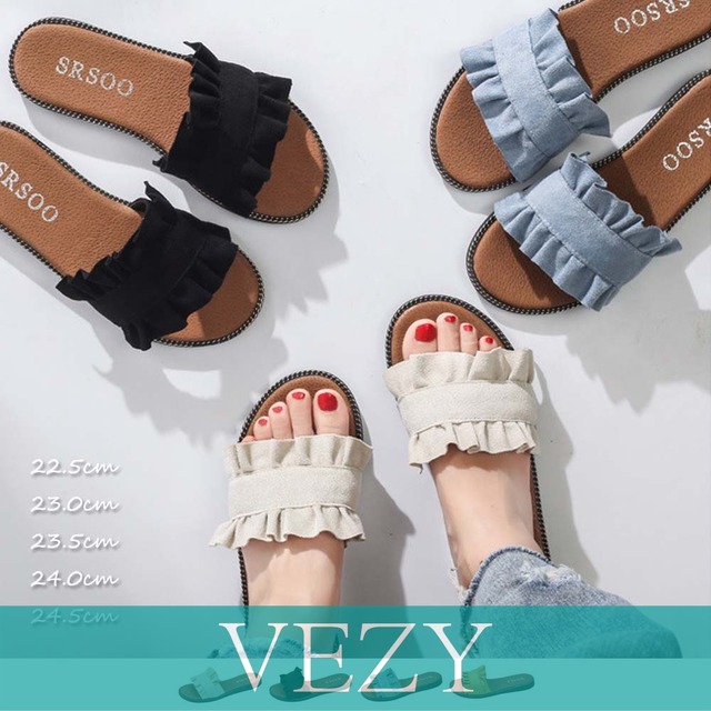 かわいい スリッパ サンダル かわいい スリッパ サンダル 歩きやすい フラットシューズ ミュール 靴 シューズ VEZY ベジー  ItemNo.【10467946】