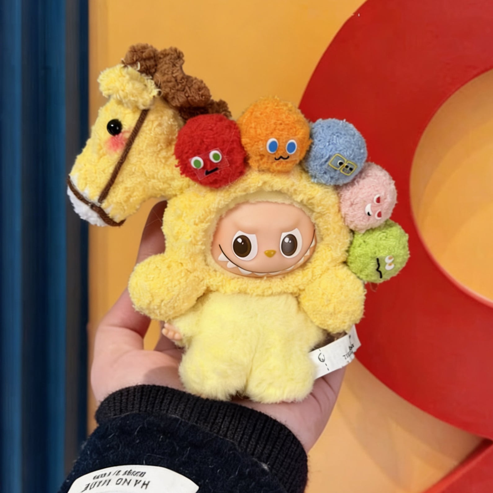 幸運を招く!可愛い 4色選べる 高級感ニット Labubu用 午年限定 ラブブ 10cm ポニーセット 納福 ラッキーアイテム