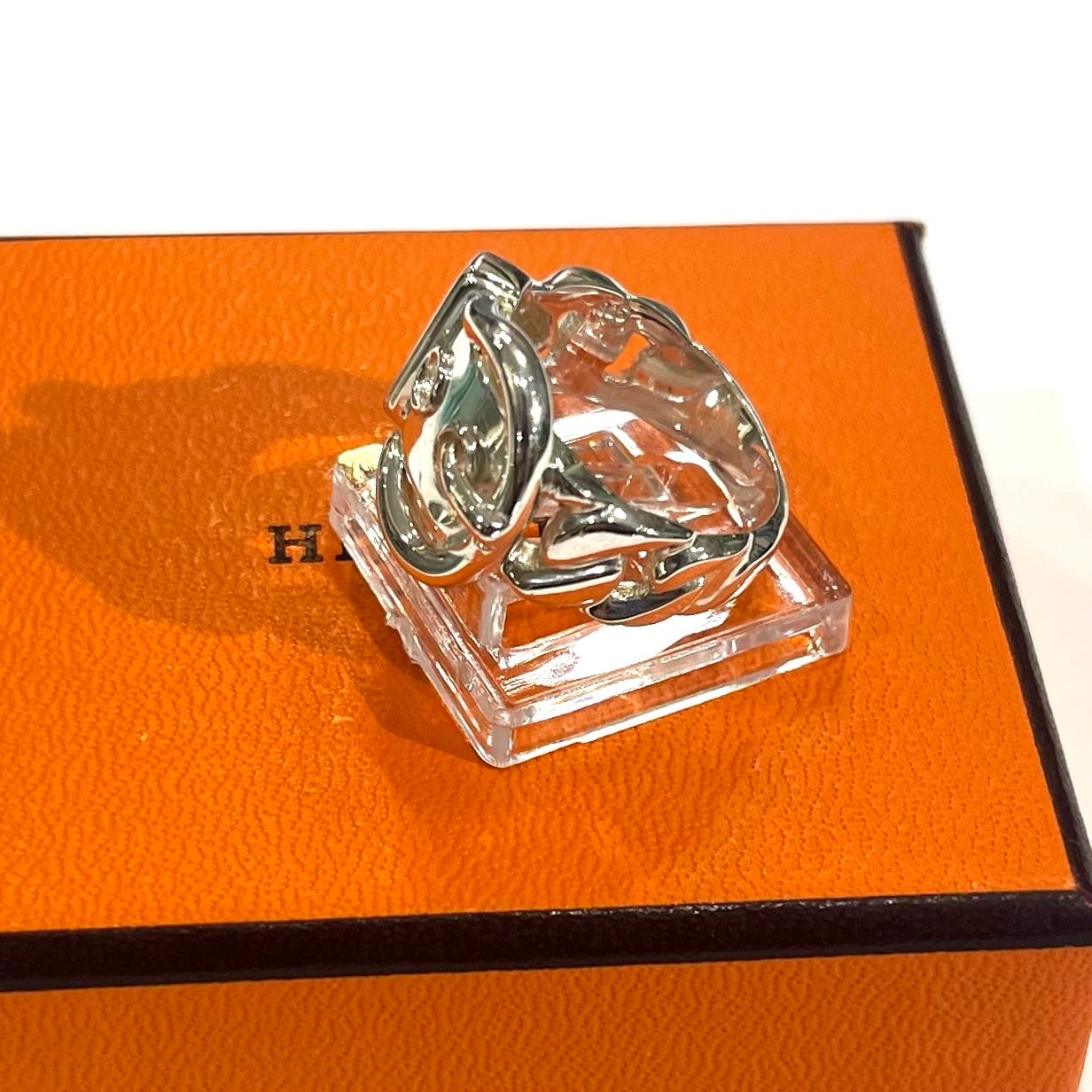 HERMÈS】【53/13号】2711 エルメスブックルセリエ 指輪 シルバー925