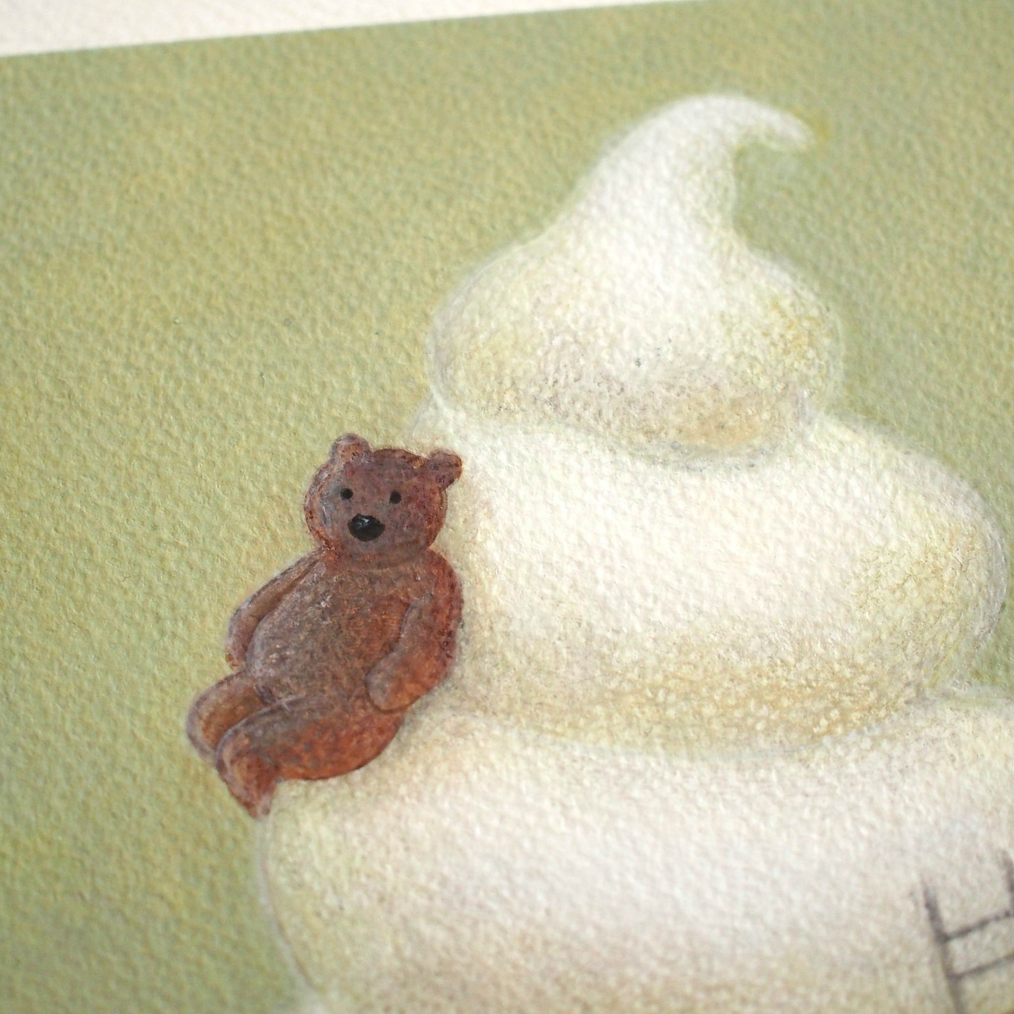 原画作品 ＊「 ソフトクリームとくま 」 | さらさまゆこ Online Shop